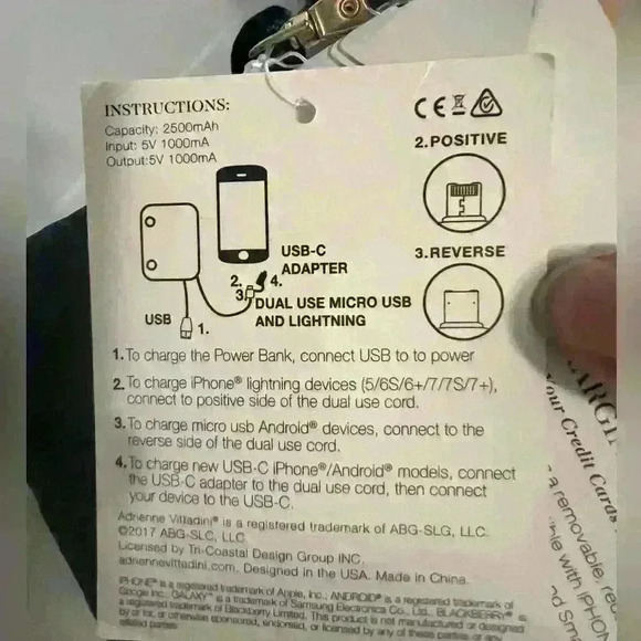 NWT Adrienne Vittadini Charging Wallet Clutch - Picture 5 of 5